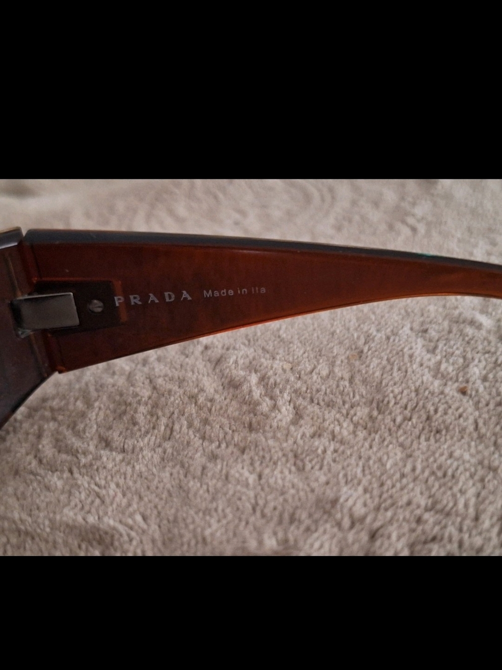 Prada Sport SPS 06E Brown Shield Wrap Sunglasses Made in Italy Authentic Y2k - Picture 7 of 8